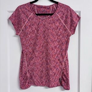 Athleta Pop Space  Watermelon Space Dye Running Tee Medium